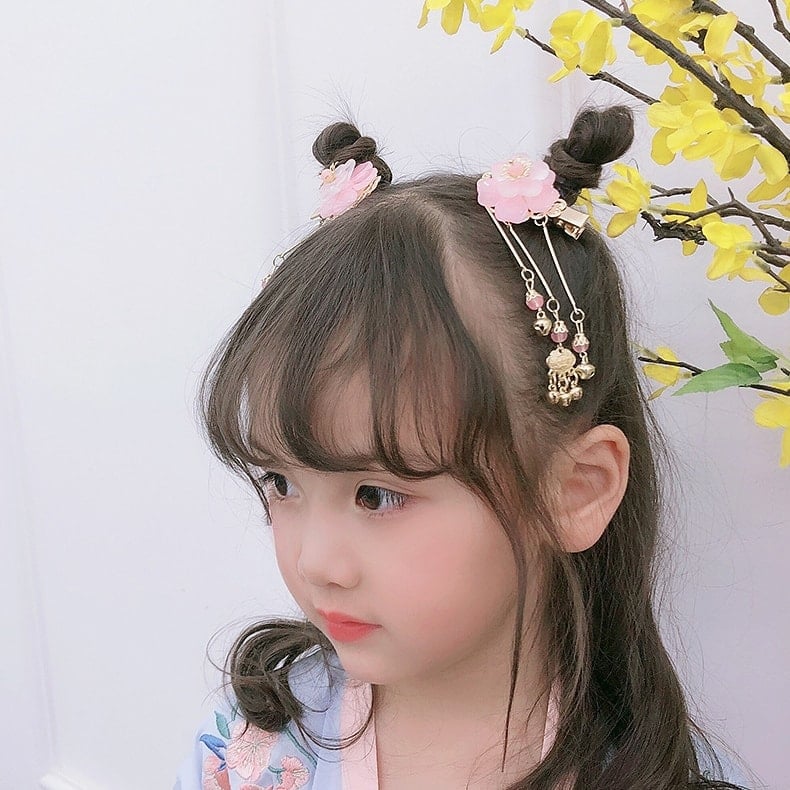 Light Pink Floral Hair Clips