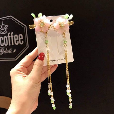 Light Pink Floral Hair Clips