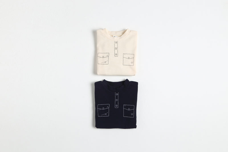 Boys Cream Cotton Top - Long Sleeves