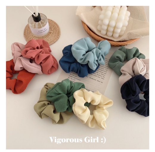 Cord Hair Scrunchie - Blue