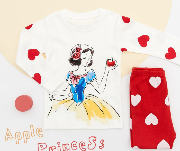 Organic Cotton Long Pyjamas - Snow White (Korean Design)