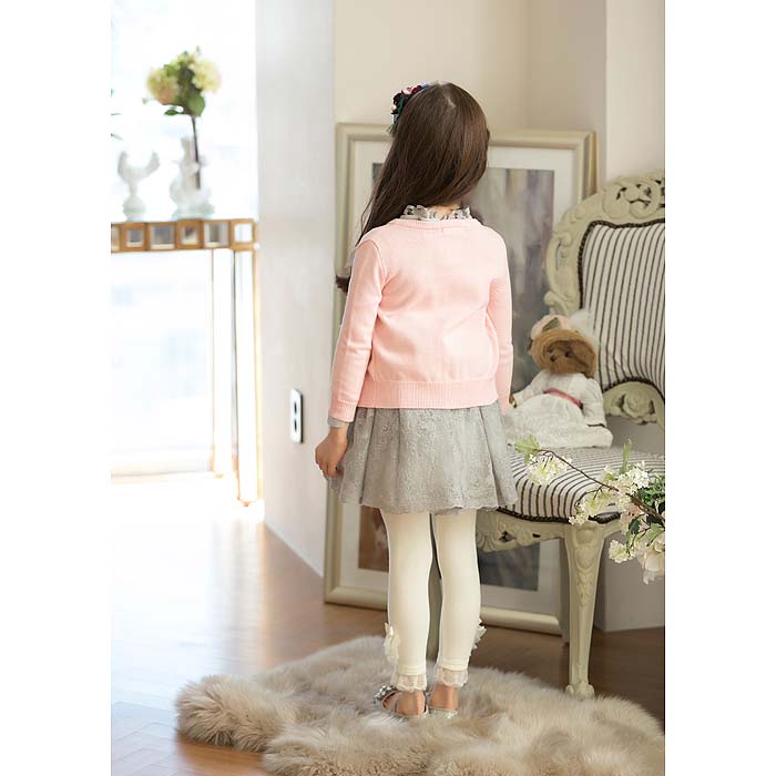 Girls Pink Knitted Cardigan