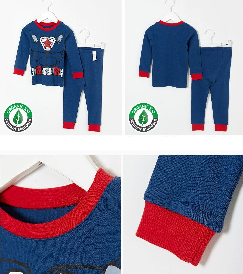 Boys Organic Cotton Pyjamas -  Captain America (Korean Design)