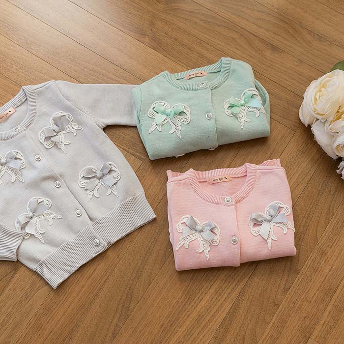 Girls Pink Knitted Cardigan