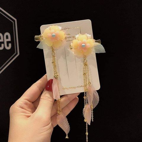 Yellow Floral Hair Clips