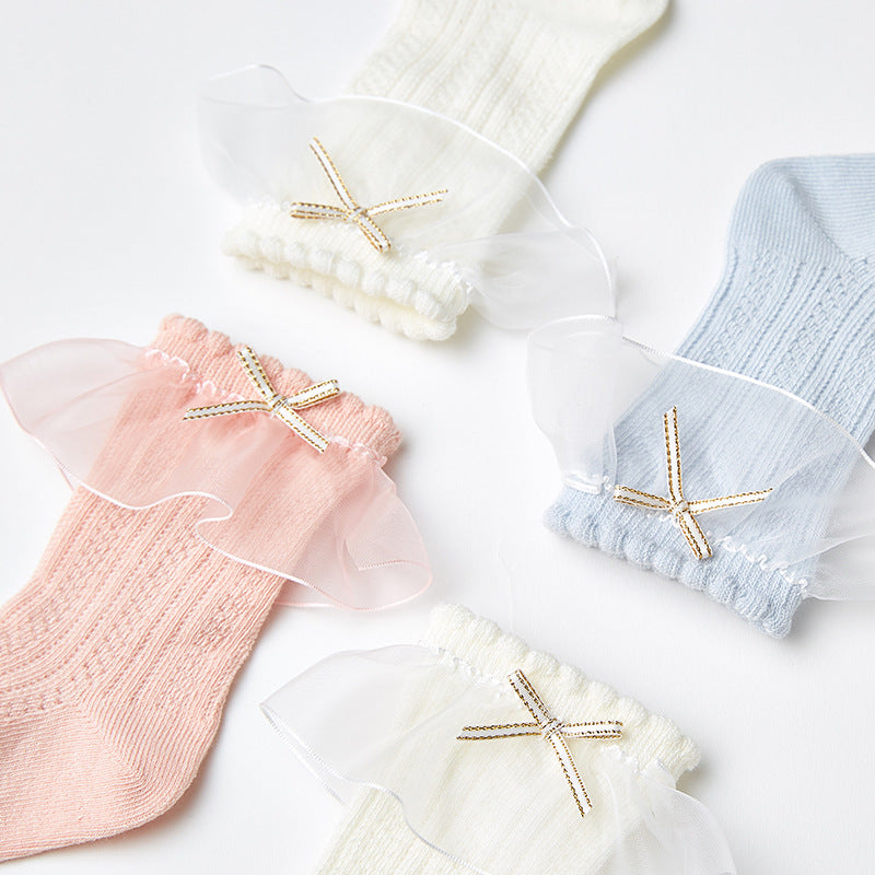 Baby Girl Ruffle Frill Socks - 3 Pairs in a Box