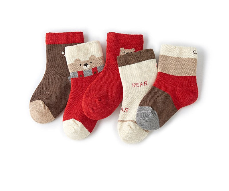 Baby Bear Socks - 5 Pairs in a Box