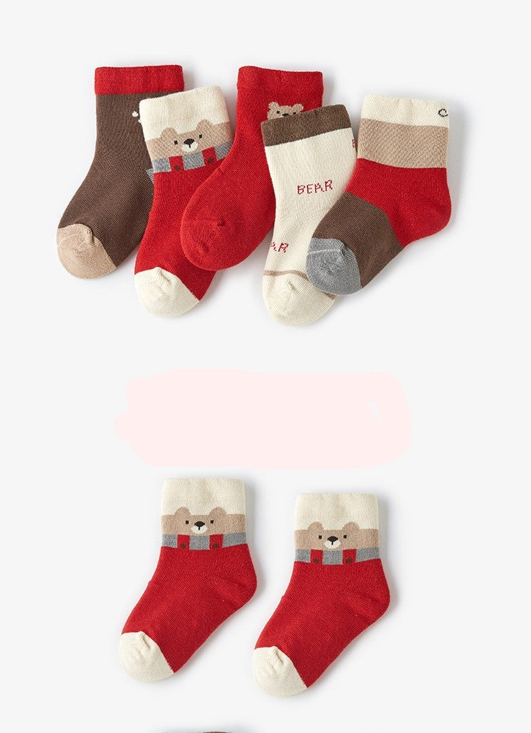 Baby Bear Socks - 5 Pairs in a Box