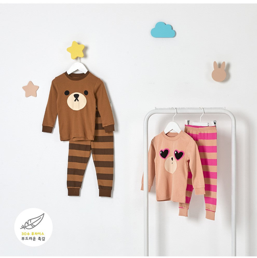 Organic Cotton Kid Pyjamas -Bear ( Korean Design)