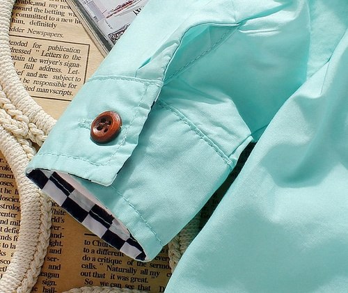 Boys Green Shirt with Check Bow Tie