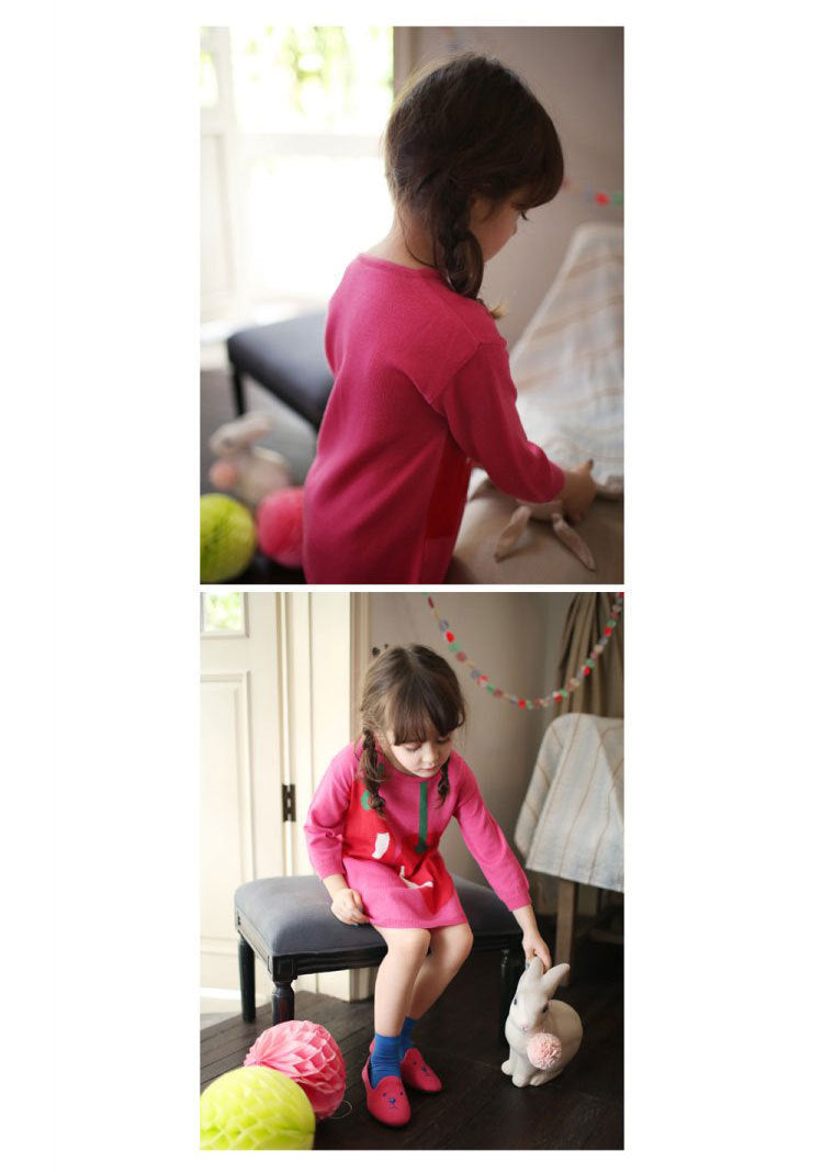 Pink Cotton Knit Cherries Dress