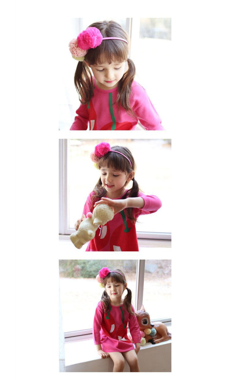 Pink Cotton Knit Cherries Dress