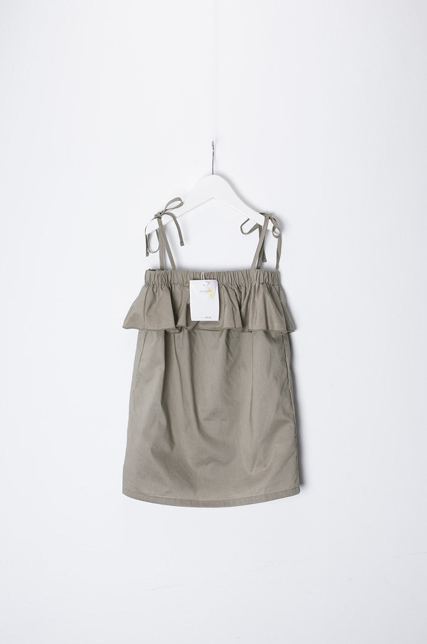 Girl Cotton Brown Ruffle Dress