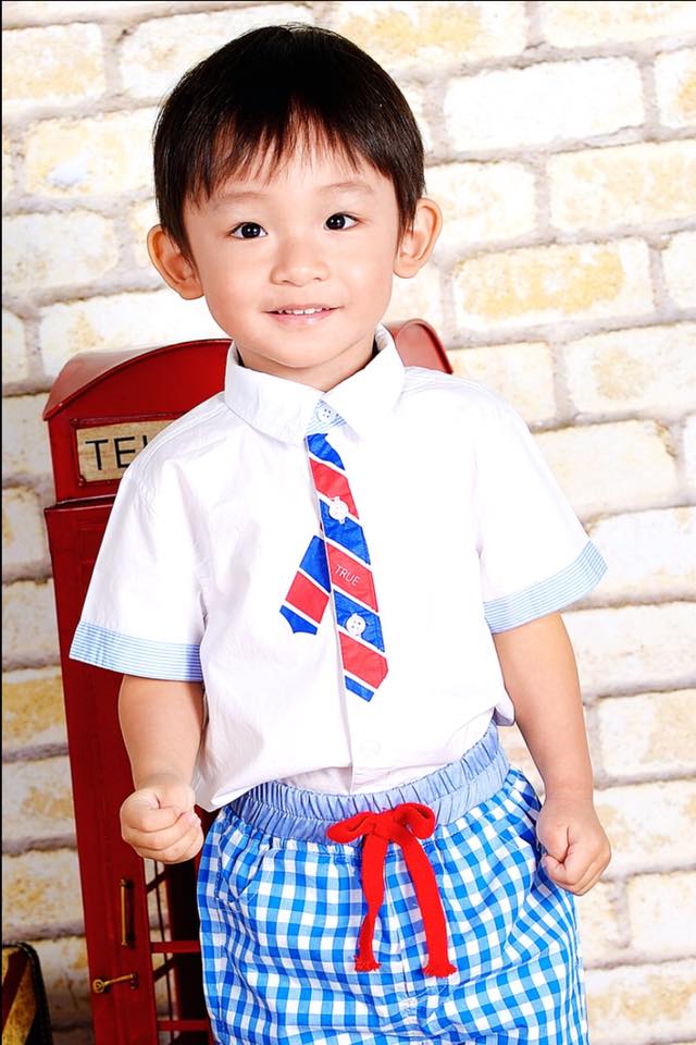 Boy Japanese Style Cotton Two-Tone Short - Blue