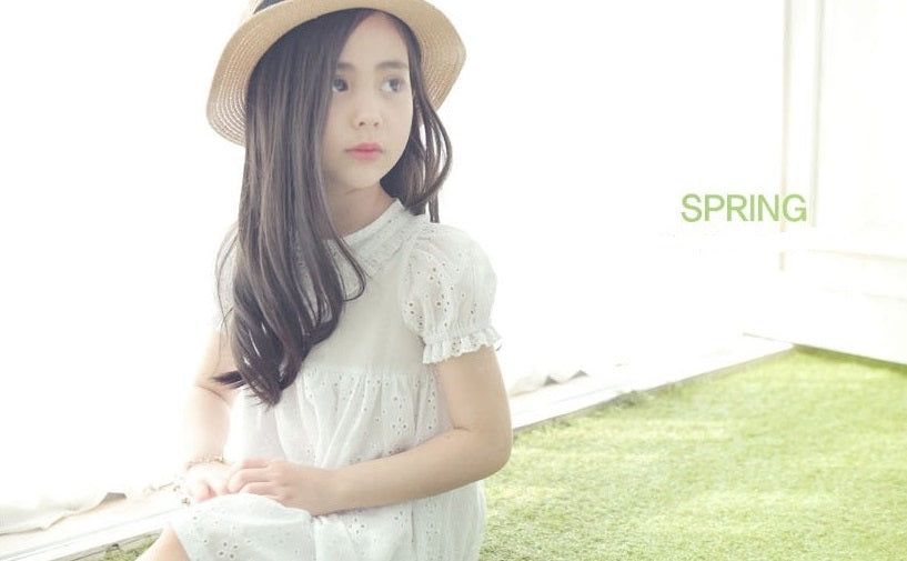 Girls White Broderie Anglaise Eyelet Dress