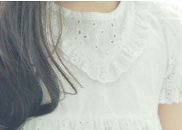 Girls White Broderie Anglaise Eyelet Dress