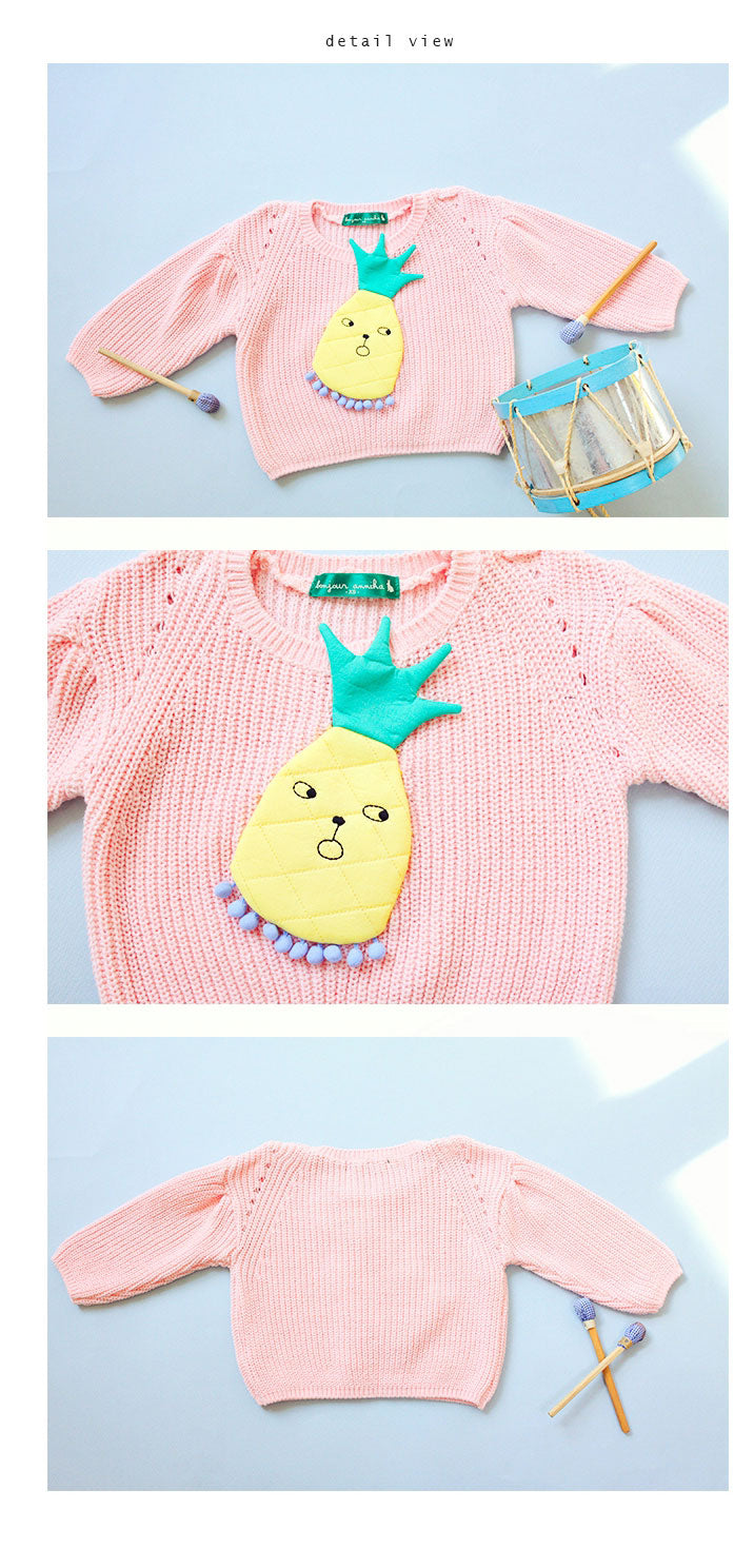 Peach Knitted Girl Sweater