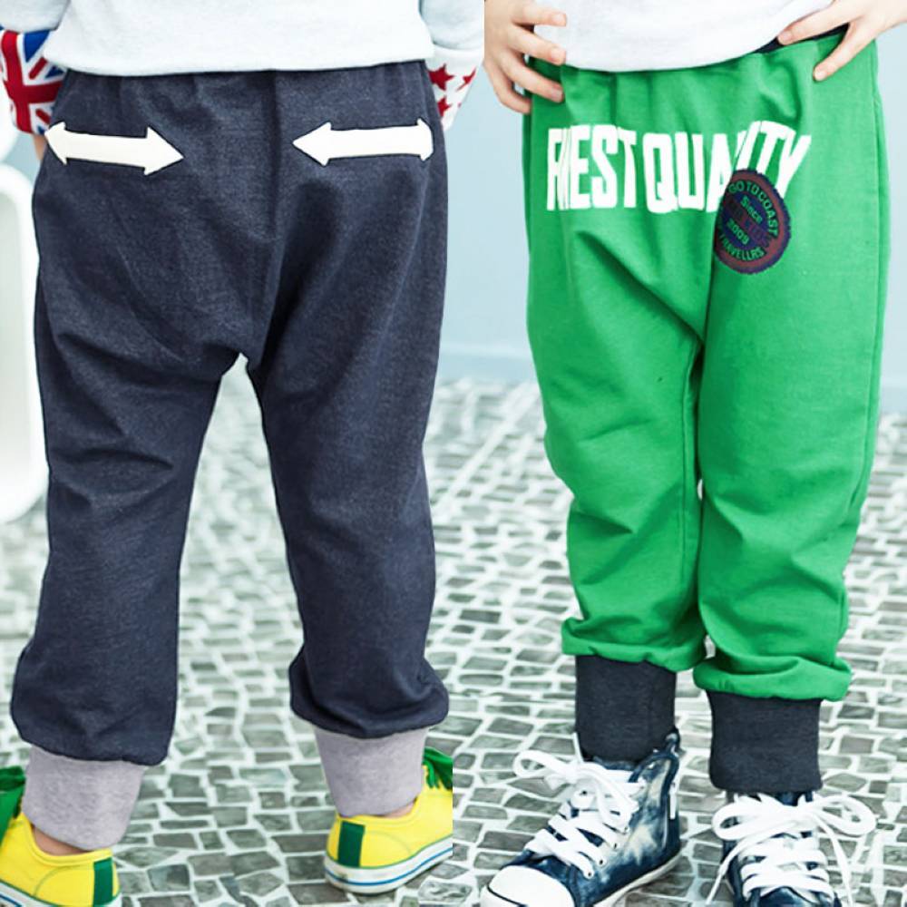 Green Badge Print Boys Trousers