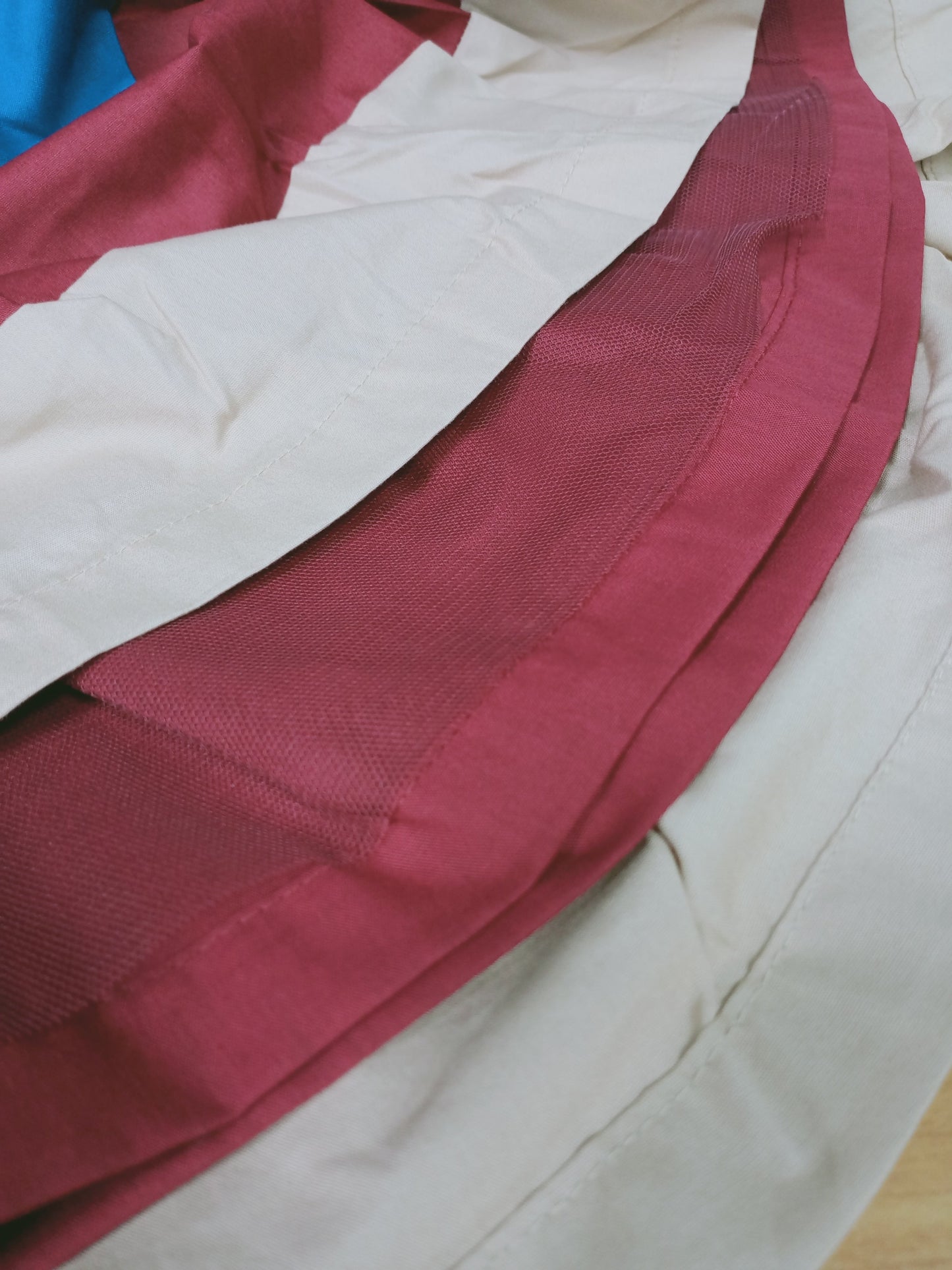 Girls Maroon Blue Cotton Stripe Tutu Skirt ( Made in Korea)