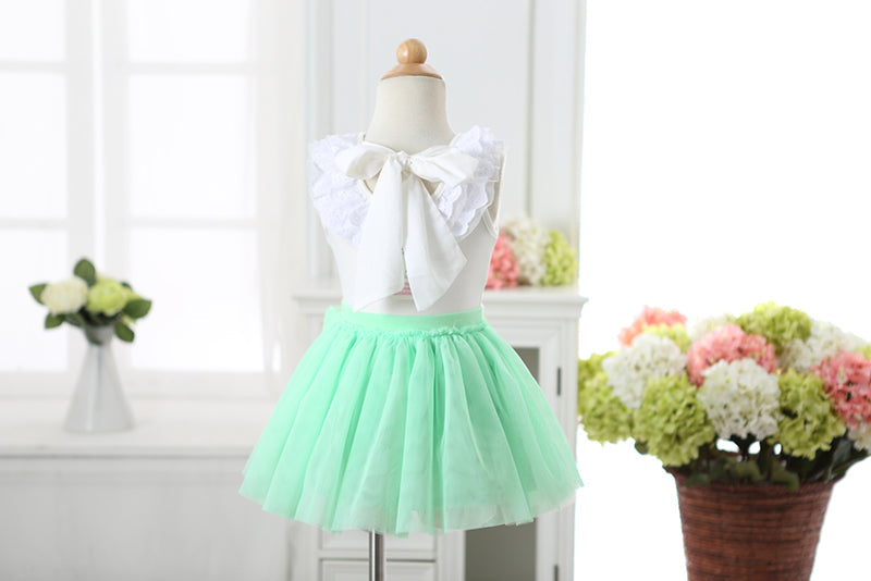 Girls Green TuTu Skirt without bow pin