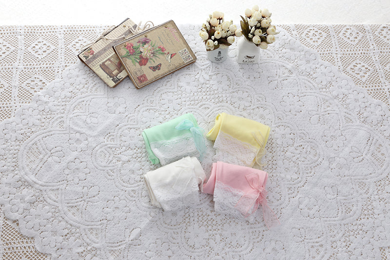 Girls Leggings with Ribbon & Lace- green