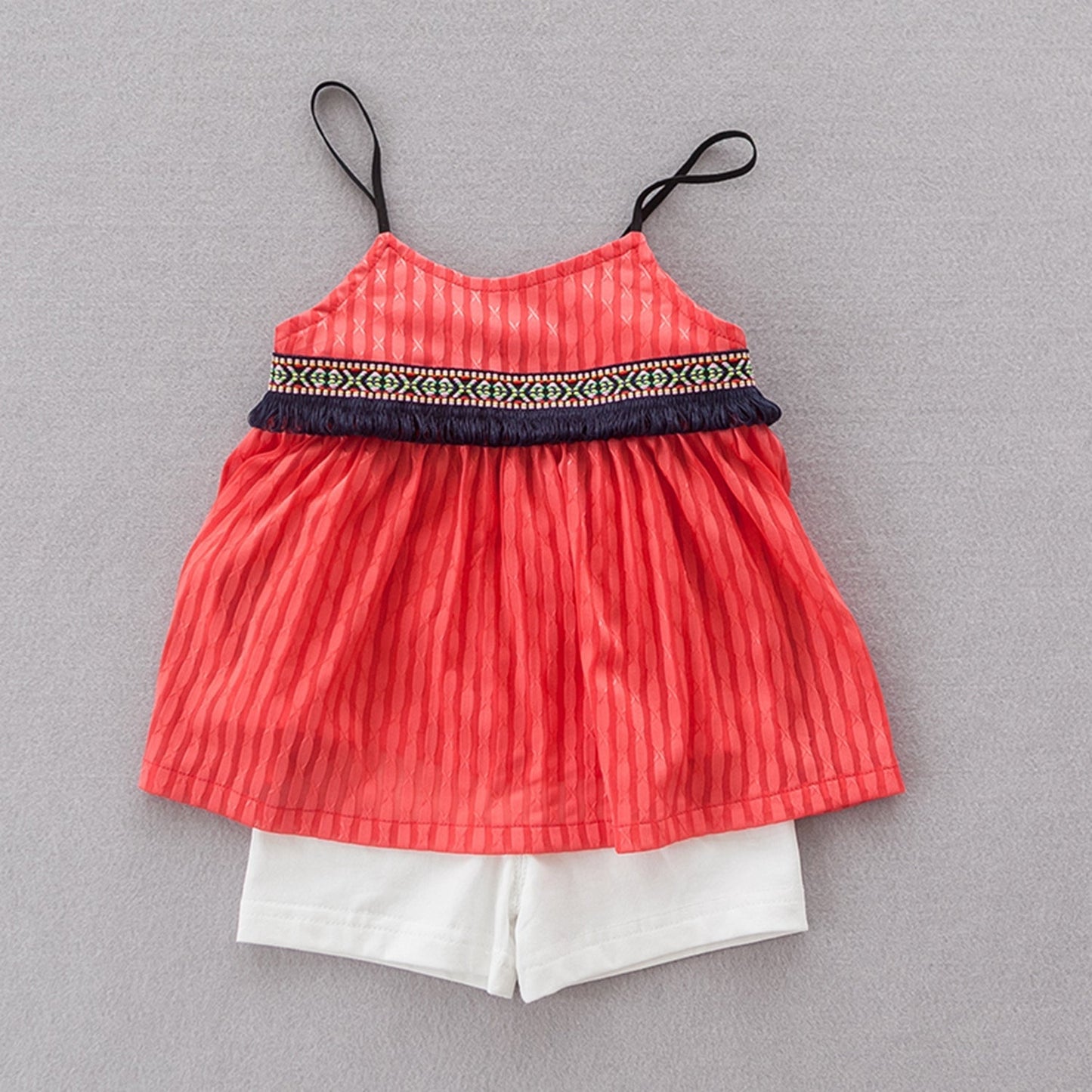 Girls Red Striped Top