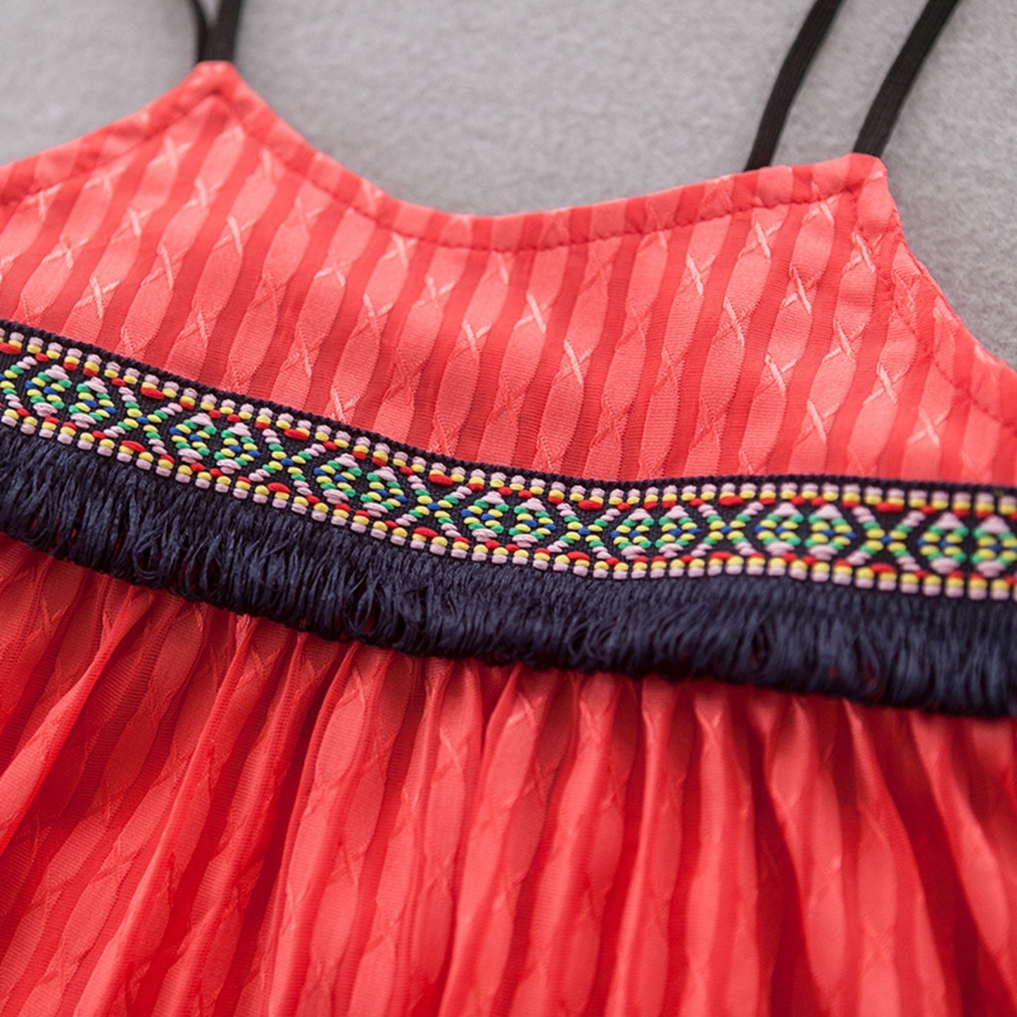 Girls Red Striped Top