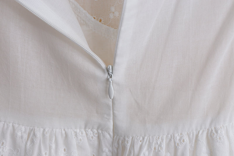 Girls White Broderie Anglaise Eyelet Dress