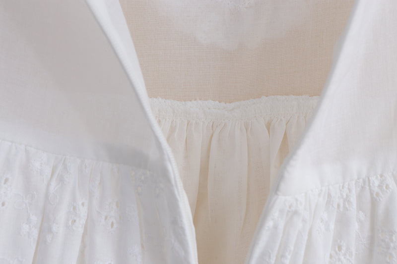 Girls White Broderie Anglaise Eyelet Dress