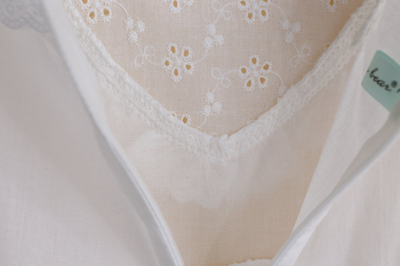 Girls White Broderie Anglaise Eyelet Dress