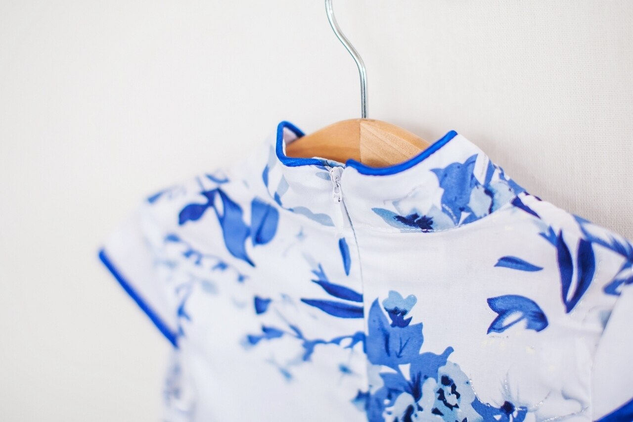 Girls Blue Tutu Cheongsam Dress