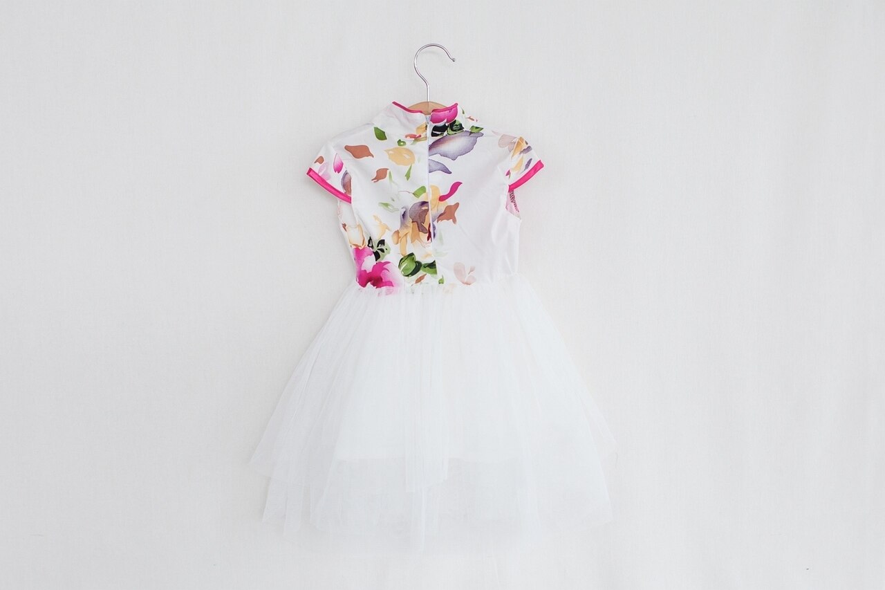 Girls Pink Tutu Dress Cheongsam