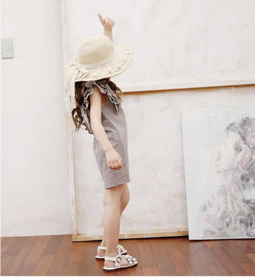 Girls Natural Colour Polka Dot Dress