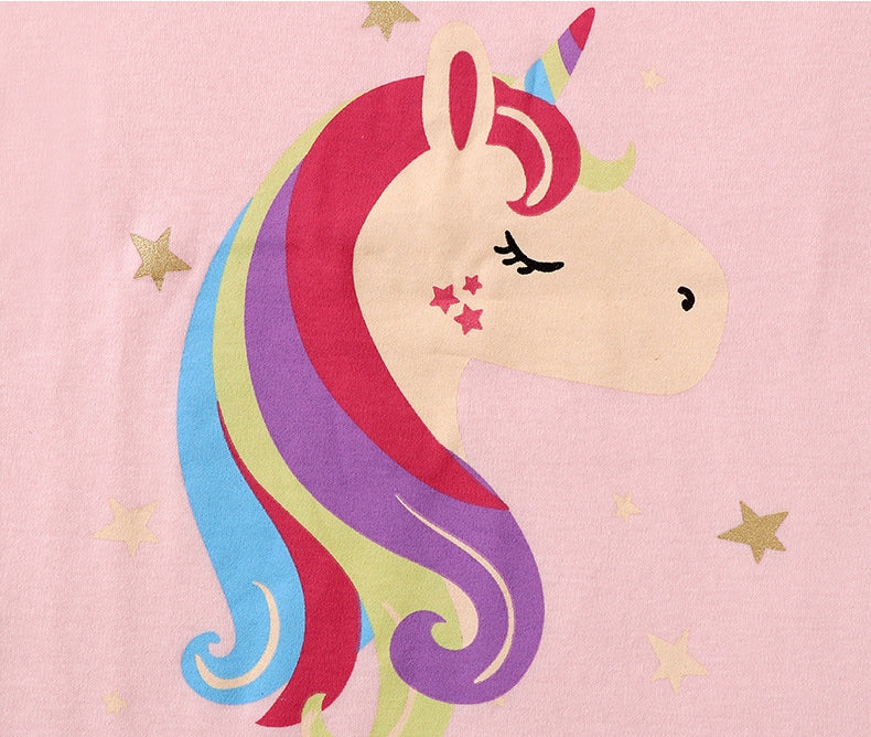 Long John Pyjamas- New Unicorn - Pink