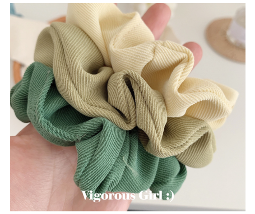 Cord Hair Scrunchie -  Yellow Cream