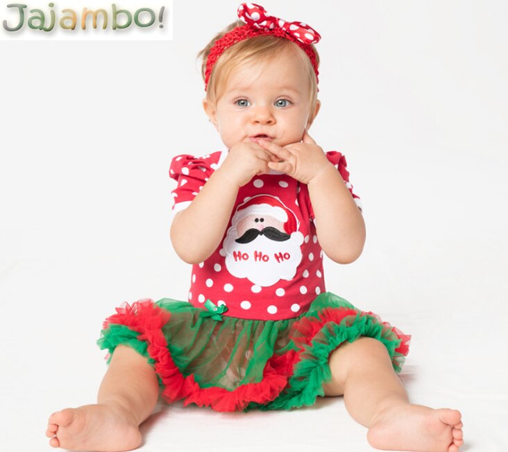 Christmas Baby Santa Outfit 3 Piece Set -Striped tutu