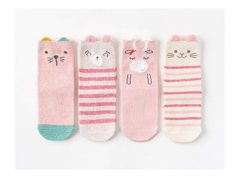 Kids Cartoon Socks - 4 Pairs In Box