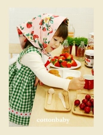 Luxury Girls Custard Cotton Check Pinafore Dress (Made in Korea)