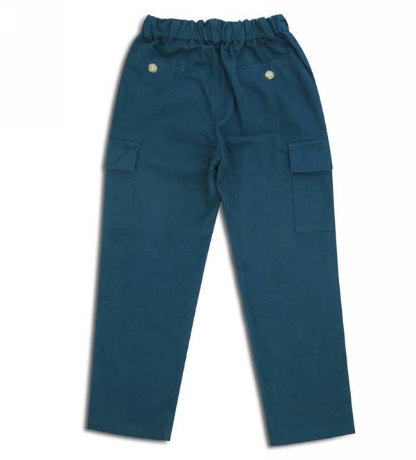 Indigo Cotton Cargo Trousers (Korean Design)