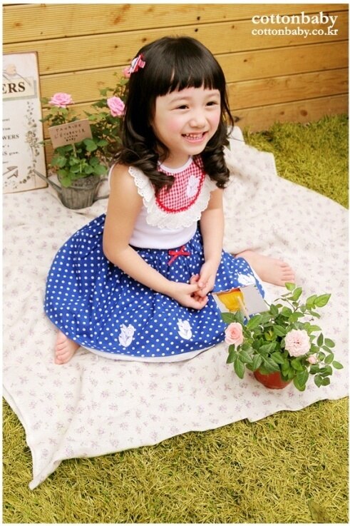 Luxury Girls Floral Embroidery Top ( Made in Korea)