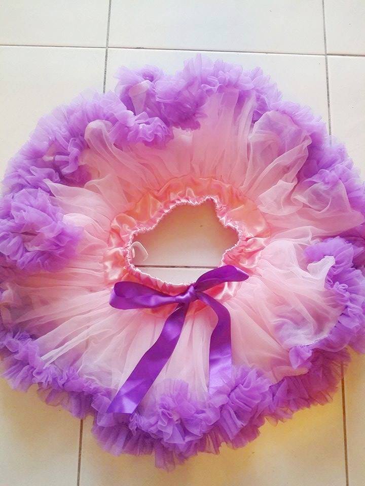 Adjustable Waist Baby TuTu Skirt for 0-2 Years-  Pink/Purple