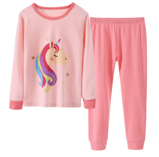 Long John Pyjamas- New Unicorn - Pink